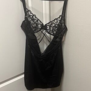 Victoria's Secret Black Lace Detail Chemise